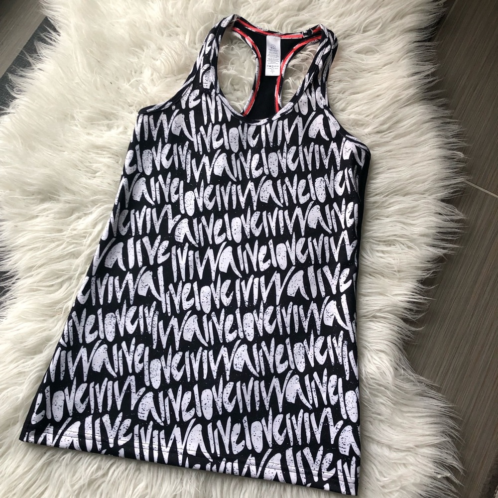 Ivivva girls workout top. Black and white.